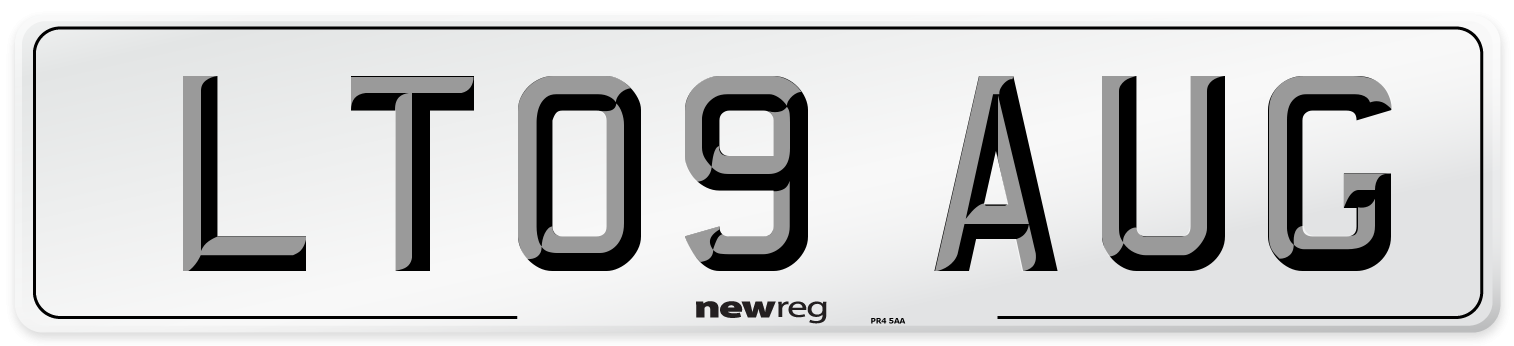 LT09 AUG Number Plate from New Reg